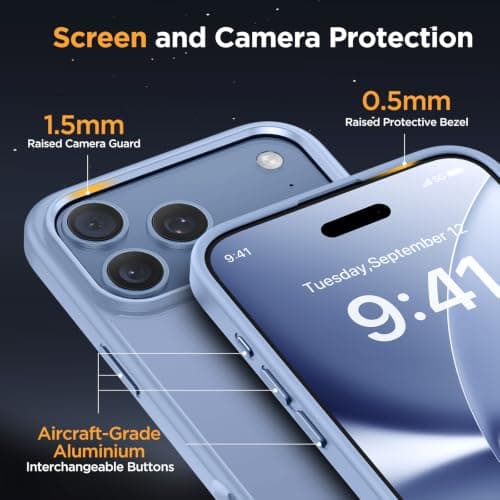 Miracase Magnetic for iPhone 18 Pro Max Case, Light Blue thumbnail 5