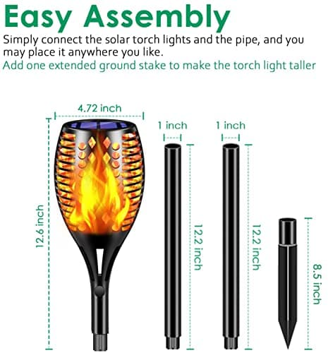 TomCare Solar Torch Lights Flickering Flame 4 Pack thumbnail 4