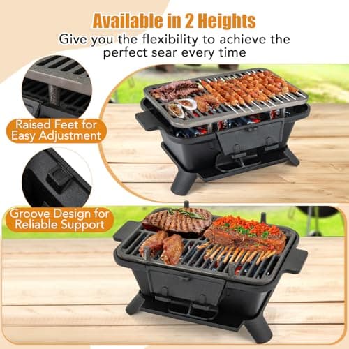 Outset Cast Iron Sliding Grate Hibachi Grill thumbnail 2