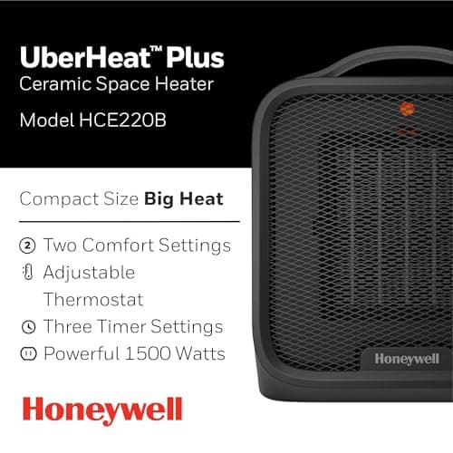 Honeywell UberHeat Plus Ceramic Heater HCE220B thumbnail 2