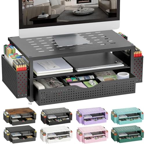 gianotter Desk Organizers and Accessories with Sliding Drawer, Double Tray and 5 Upright Sections - image 1