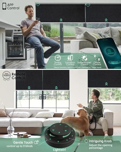 Yoolax Motorized Blinds with Remote — Blackout Smart Roller Shades thumbnail 3