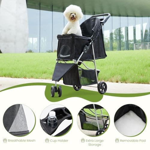 Paws & Pals 3-Wheel Deluxe Pet Stroller thumbnail 3