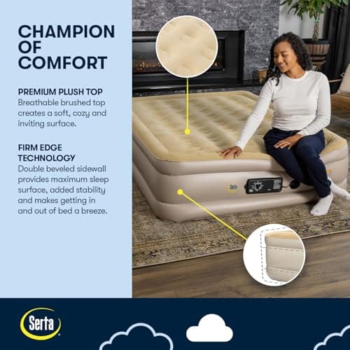 Serta Raised Queen Air Mattress with Never Flat Pump thumbnail 3