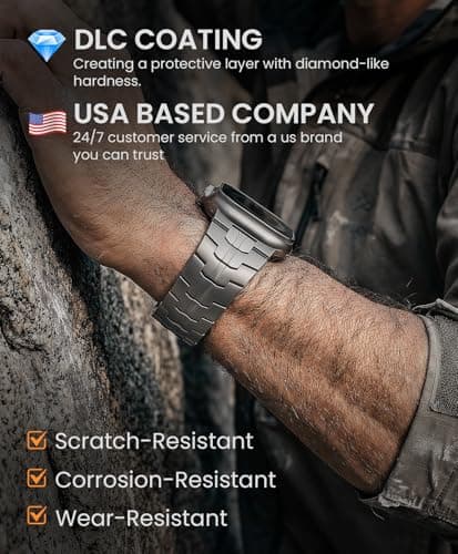 GROOBAL Grade 5 Titanium Band for Apple Watch 46mm and Ultra 49mm, DLC Coating thumbnail 4