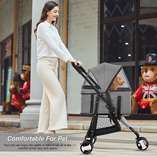 BestPet 3-in-1 Premium Dog Cat Stroller thumbnail 2