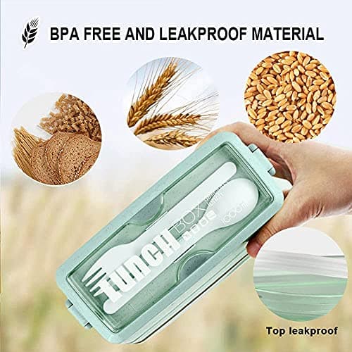 Iteryn Stackable Bento Box 3-in-1 Wheat Straw thumbnail 3