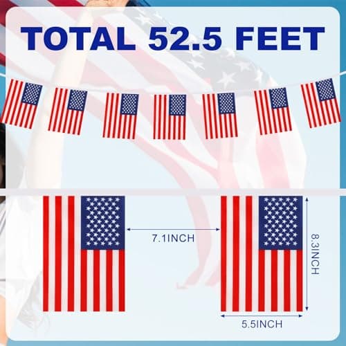 Anley Patriotic Pennant Flag Banner String thumbnail 4