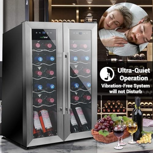 NutriChef 24-Bottle Dual Zone Wine Cooler Refrigerator thumbnail 2