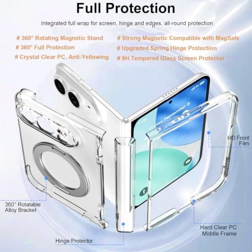 condgood for iPhone Duo Case MagSafe, Built-in Screen Protector, Spring Hinge thumbnail 2