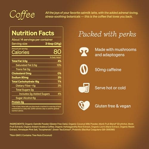 Clevr Blends Coffee SuperLatte with Mushrooms (14 Servings) thumbnail 2
