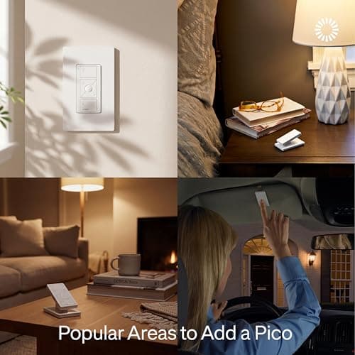 Lutron Caseta Smart Dimmer Switch Starter Kit with Smart Hub, Pico Remote and Wall Plate, P-BDG-PKG1W thumbnail 4