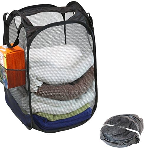 Simple Houseware Mesh Pop-Up Laundry Hamper with Side Pocket thumbnail 3
