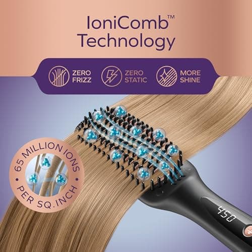 Professional Dual Voltage Hair Straightener Brush with 16 Temps thumbnail 3