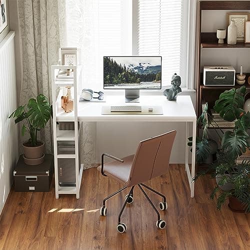 CubiCubi Computer Desk 47 Inch with Storage Shelves thumbnail 2