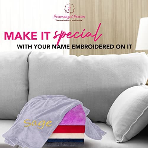 Personalized Monogram Cashmere-Feel Throw Blanket thumbnail 2