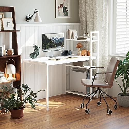 CubiCubi Computer Desk 47 Inch with Storage Shelves thumbnail 4