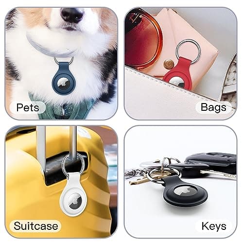 JeTech AirTag Case 4-Pack Silicone Holder with Keychain thumbnail 2