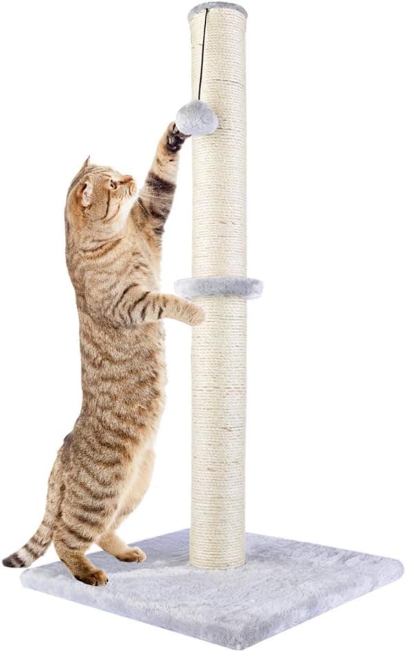 Dimaka 29" Tall Cat Scratching Post with Sisal and Plush - image 1
