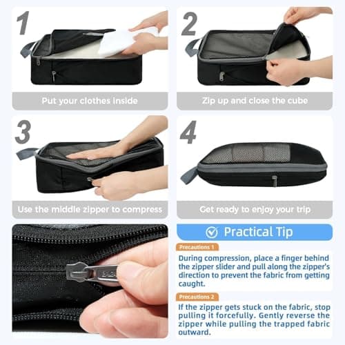 Bagail 6-Set Compression Packing Cubes thumbnail 3