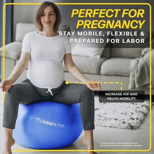 URBNFit Exercise Ball – Anti-Burst Yoga Ball with Pump thumbnail 4