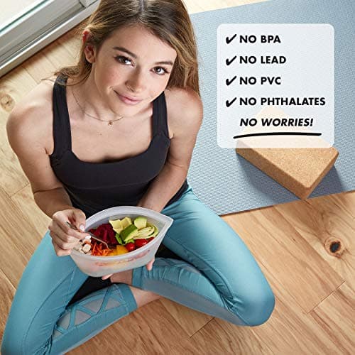 Zip Top Reusable Food Storage Bags Full Set of 8 (Teal) thumbnail 5