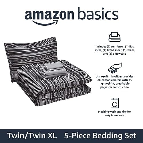 AmazonBasics Lightweight Microfiber Twin XL Comforter Set thumbnail 2