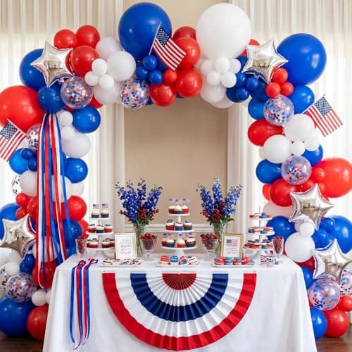 JeVenis Red White Blue Balloon Garland Kit thumbnail 5