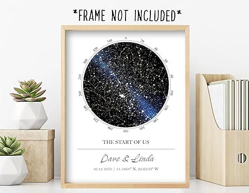 Custom Star Map Print — Night Sky on a Meaningful Date thumbnail 2