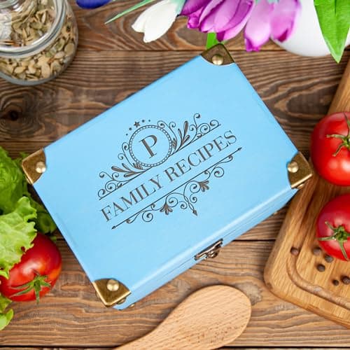 Personalized Recipe Box with Dividers and Custom Name Card thumbnail 4