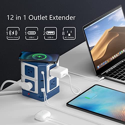 Bestek 8-Outlet Surge Protector Power Strip (2 USB, 6ft) thumbnail 2