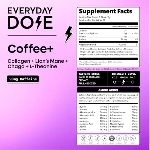 Everyday Dose Mushroom Coffee with Collagen (30 Servings) thumbnail 2