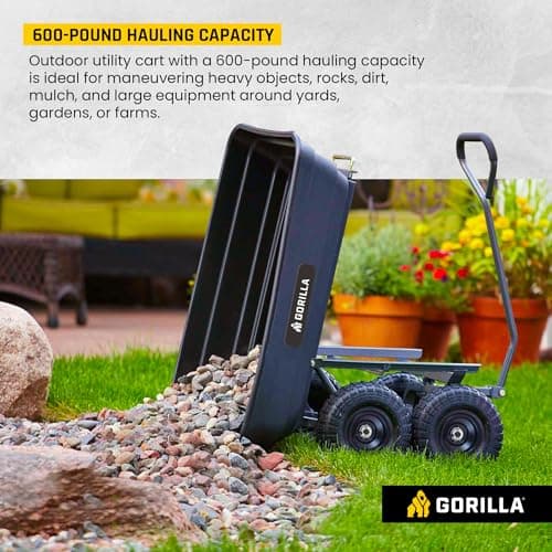 Gorilla Carts GOR4PS Poly Garden Dump Cart thumbnail 4