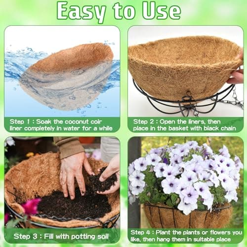 HC Companies Hanging Basket Planter with Coco Liner thumbnail 3