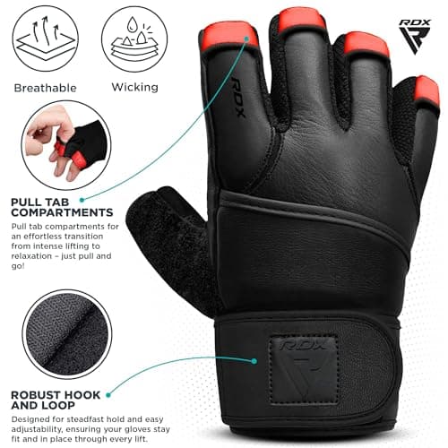 RDX Weight Lifting Gloves with Maya Hide Leather thumbnail 4