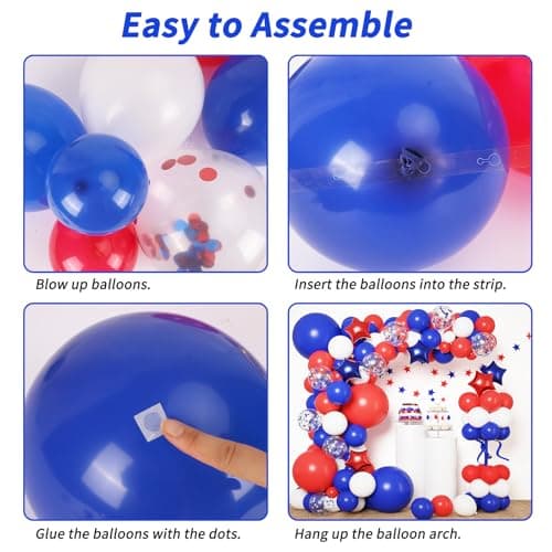 JeVenis Red White Blue Balloon Garland Kit thumbnail 4