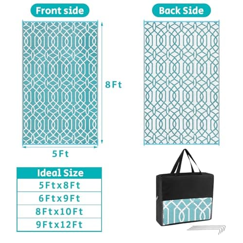HEBE Outdoor Rug 5x8 Ft Waterproof Reversible thumbnail 2