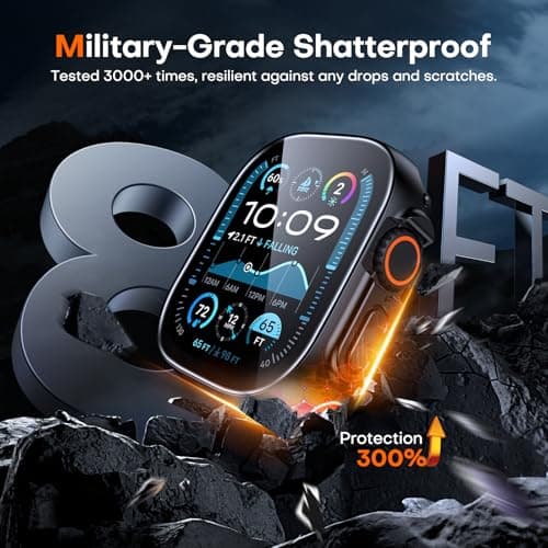 TAURI 2 Pack Hard Case for Apple Watch Ultra 49mm with Tempered Glass thumbnail 3