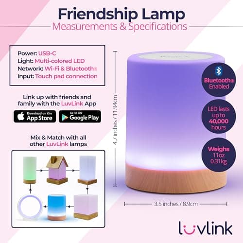 LuvLink Friendship Lamps - WiFi Touch Lamp Set of Two thumbnail 3