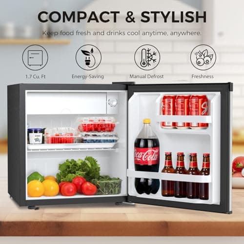 COMFEE' 1.7 Cubic Feet Compact Refrigerator with Freezer, Dorm Mini Fridge thumbnail 2