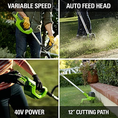Greenworks 40V 12-Inch Cordless String Trimmer (ST40B210) thumbnail 4