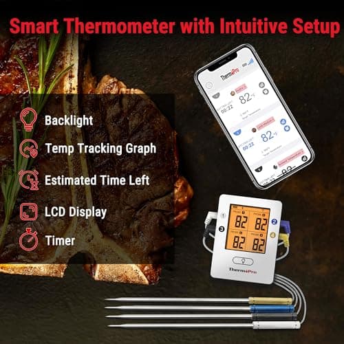 ThermoPro TP25 500ft Wireless Bluetooth Meat Thermometer thumbnail 5