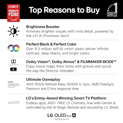 LG 65-Inch Class OLED evo AI 4K C6 Series Smart TV, 2026 Model thumbnail 3