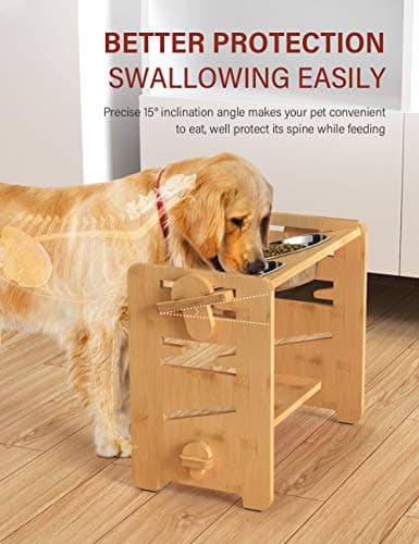 Vantic Elevated Dog Bowls Bamboo Stand thumbnail 4
