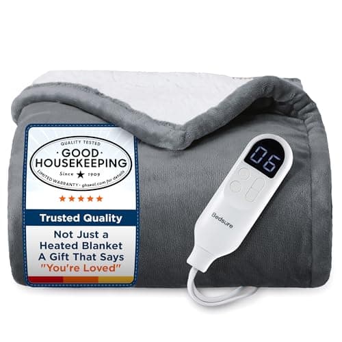 Bedsure Heated Blanket Throw Blanket - Fast Heating Electric Blanket with Over