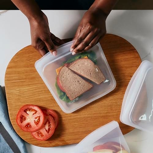 Stasher Silicone Reusable Sandwich Bag (28 oz, Clear) thumbnail 3
