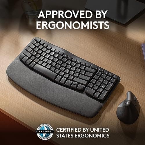 Logitech Wave Keys Wireless Ergonomic Keyboard thumbnail 5