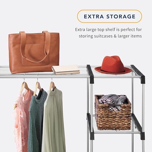 Whitmor Double Rod Freestanding Closet Organizer thumbnail 3