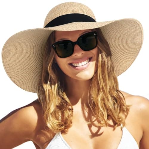 FURTALK Women's Wide Brim Straw Sun Hat - image 1
