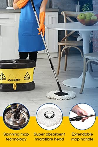 Tsmine Commercial Microfiber Spin Mop and Bucket System thumbnail 4